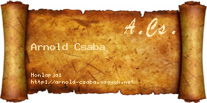 Arnold Csaba névjegykártya