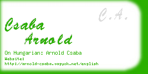 csaba arnold business card